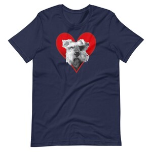 Schnauzer Heart Unisex T-Shirt | Cute Miniature Schnauzer Gift, Dog Lover Gift, Dog Mom and Dog Dad Schnauzer Tee Shirt 