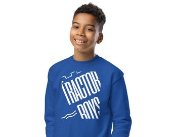 - Sweatshirt ras du cou pour garçons Tractor , fan d' Ipswich Town | Design de typographie amusant pour les fidèles de Portman Road (fr) | Enfants super bleus