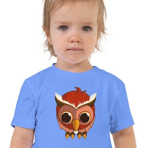 Cute Owl Kids T-shirt | Toddler Tee with a Wise Old Owl | Bird Cartoon Birthday Gift for Boys and Girls