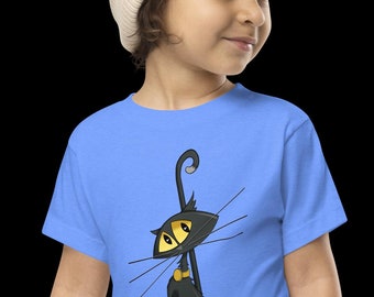Halloween Black Cat Kids T-shirt: Lucky Kitten Toddler Tee