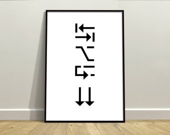 F*CK Secret Swearing Typographical Poster | Cheeky Wingding Graphic Art Print | Hidden Cursing Profanity | Black and White Frameless Print