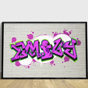 Personalisiertes Graffiti-Poster Mit Namen – Wandbild Für Kinderzimmer, Individuell Gestaltet