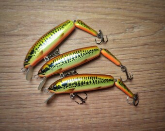 Veles handcrafted lures 75mm-4gr floating. Two piece trout lure. Natural  colors.
