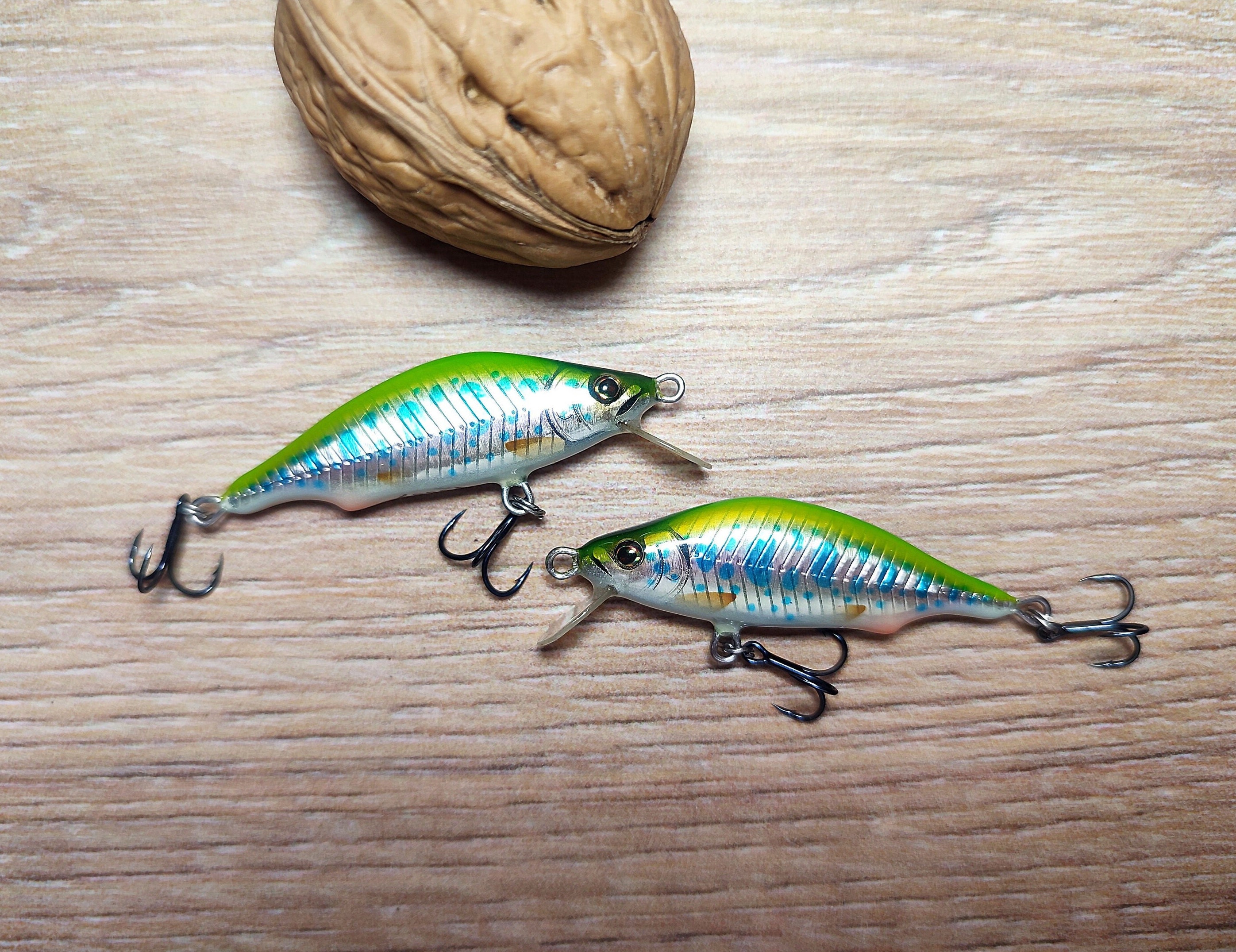 Veles Handcrafted Lure 43mm-3.2gr Fast Sinking.trout Fishing Lure.twitching  Action Bait.made From Balsa Wood.treble Hooks.gift for Fisherman 