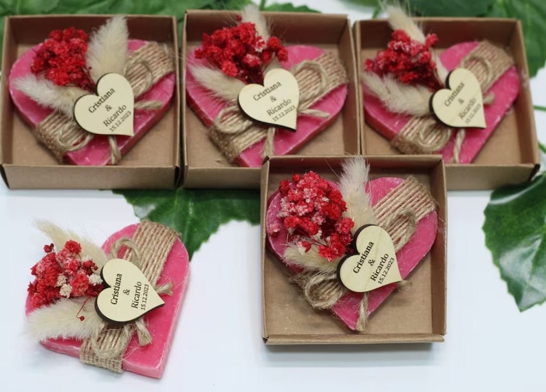 Wedding Soap Favors, Wedding Favors for Guests in Bulk, Bridal Shower Favors, Wedding Party Favors, Heart Custom Vegan Soaps, Wedding Favors image 3