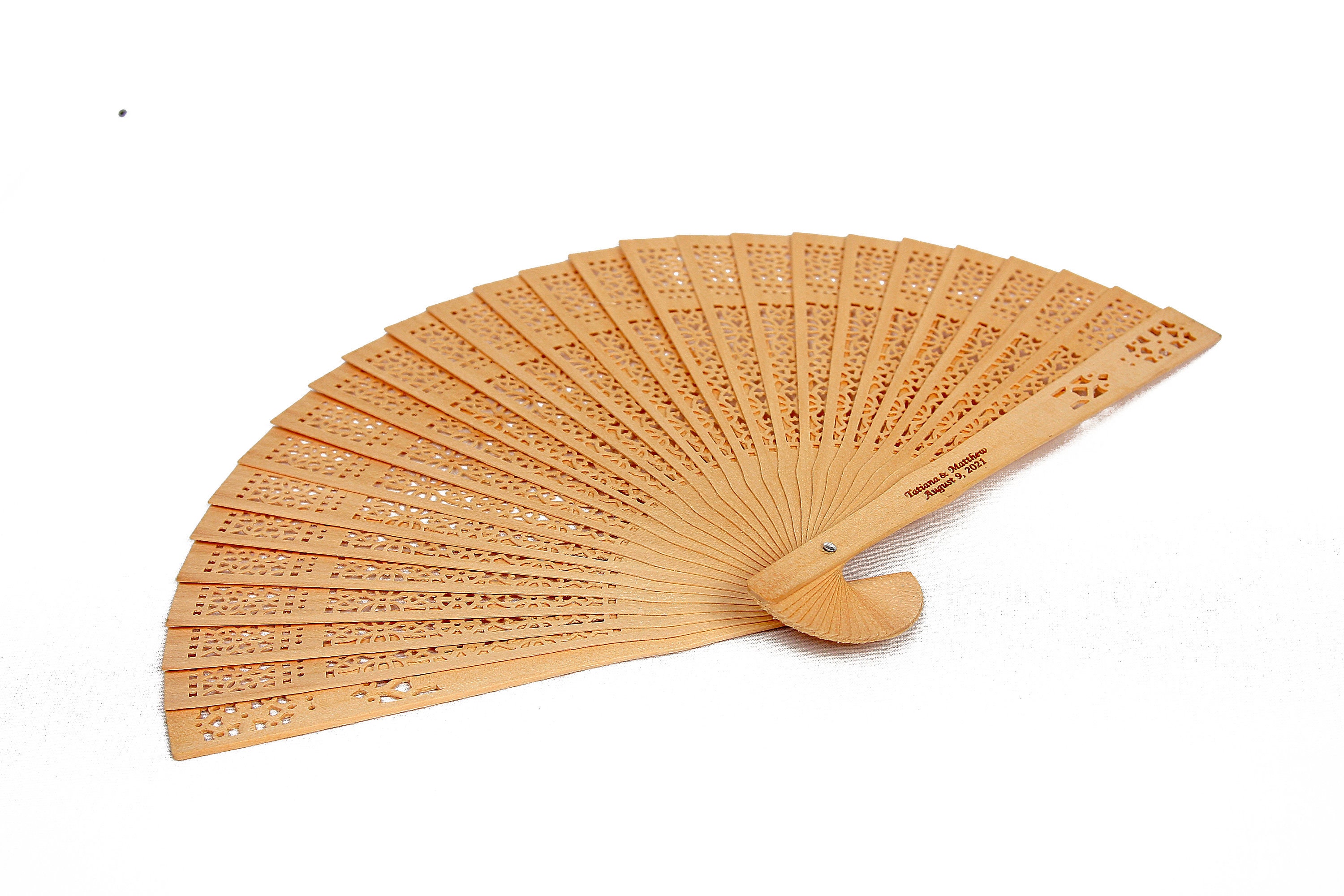 Engraved Sandalwood Hand Fan for Wedding,Personalized Wooden Fan Wedd…