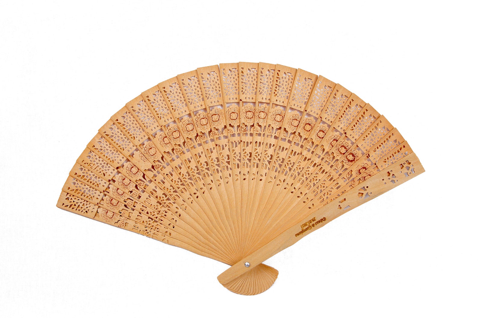 Engraved Sandalwood Hand Fan for WeddingPersonalized Wooden Etsy