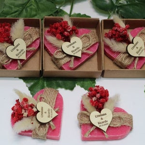 Wedding Soap Favors, Wedding Favors for Guests in Bulk, Bridal Shower Favors, Wedding Party Favors, Heart Custom Vegan Soaps, Wedding Favors image 2