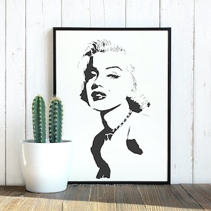 MARILYN MONROE Stencil - Canvas Pop Art Stencil - DIY Fashion Home Decor Stencils - Reusable Wall Art Stencil