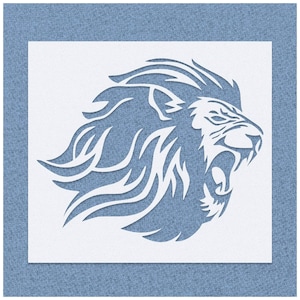 Roaring Lion Stencil, Lion Face, Lion's Head Template, Large Stencil for Painting Walls, Wildlife, Safari, Reusable Plastic Mylar Stencils