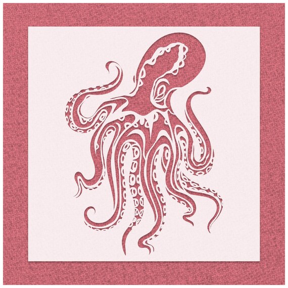 Pulpo Stencils Octopus Wall Art Stencil Silhouette Stencil - Etsy Israel