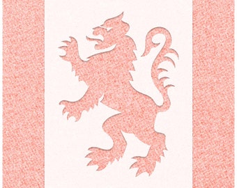 Lion rampant, pochoir Lion héraldique, armoiries d'Écosse, modèle réutilisable de peinture en aérosol aérographe, pochoirs personnalisés découpés au laser