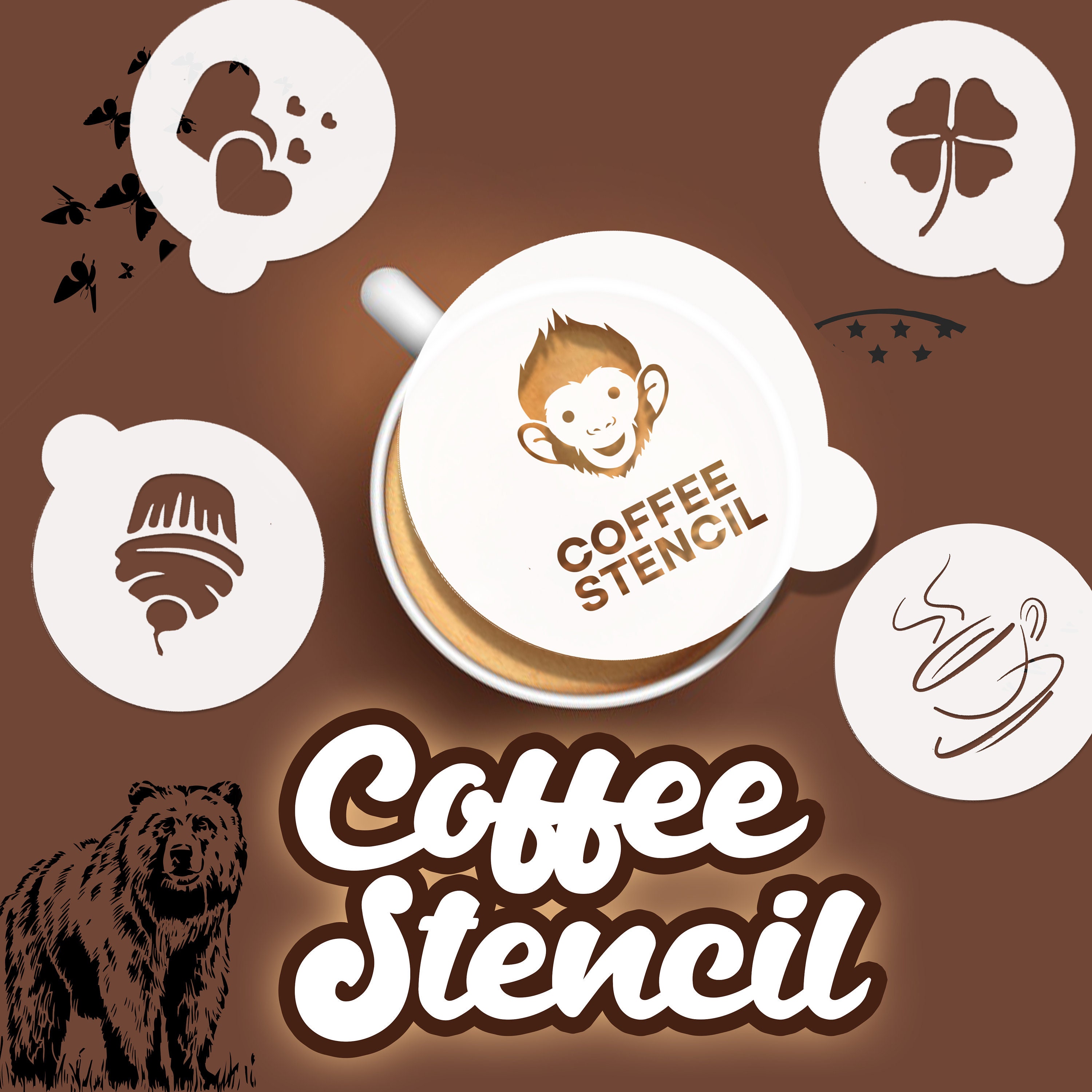 Buy Buytra 60 Pack Barista Coffee Stencils Latte Art Stencils Cappuccino  Stencils Templates for Coffee Decorating, Cookie Icing, Cake, Cupcake Decor