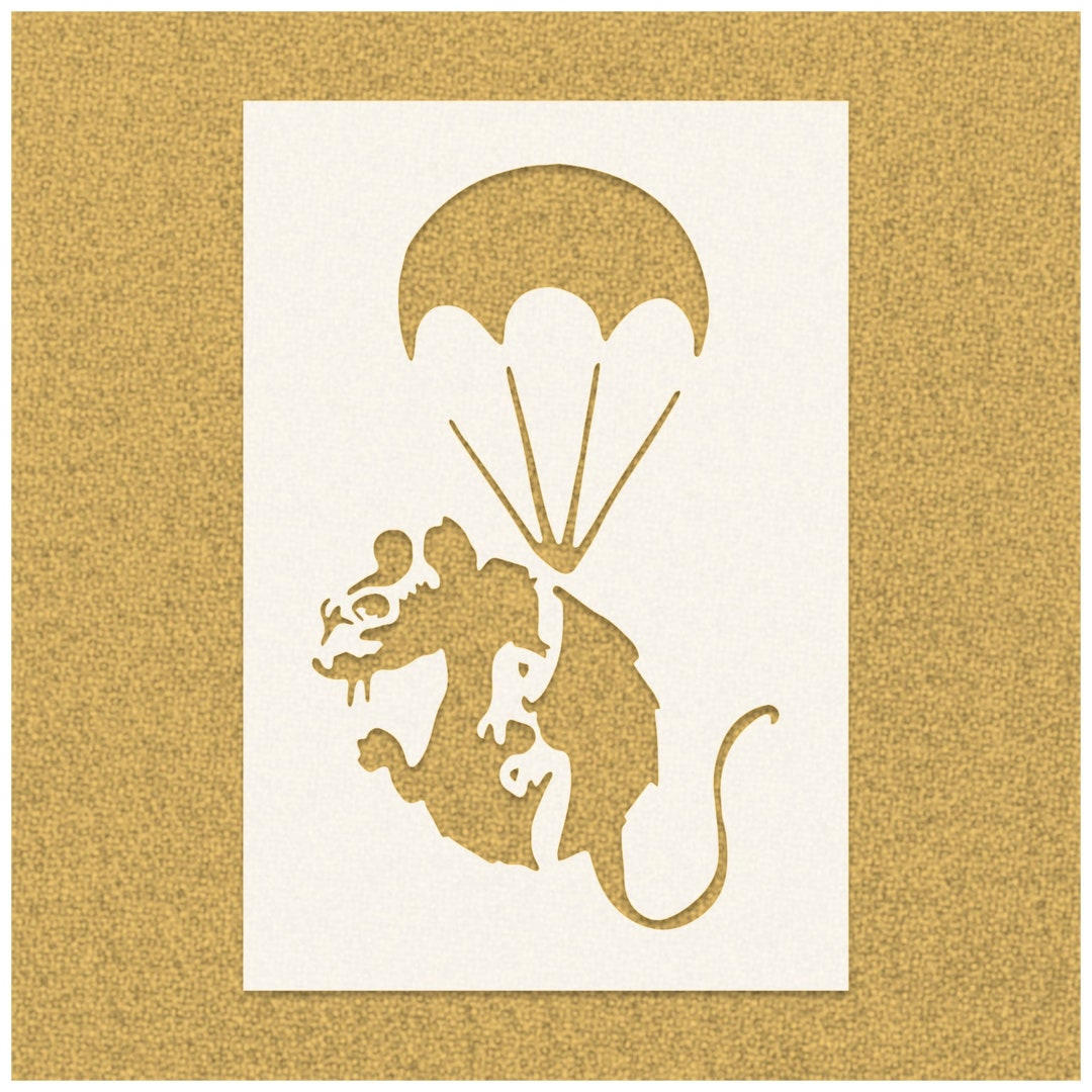 Banksy Flying Rat Stencil Reusable Wall Decor Stencils - Etsy
