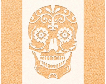 Ornate Skull Stencil | Day of The Dead Stencils | Gothic Stencil | Skull Template | Floral Skull Stencils for Painting | Halloween Stencils