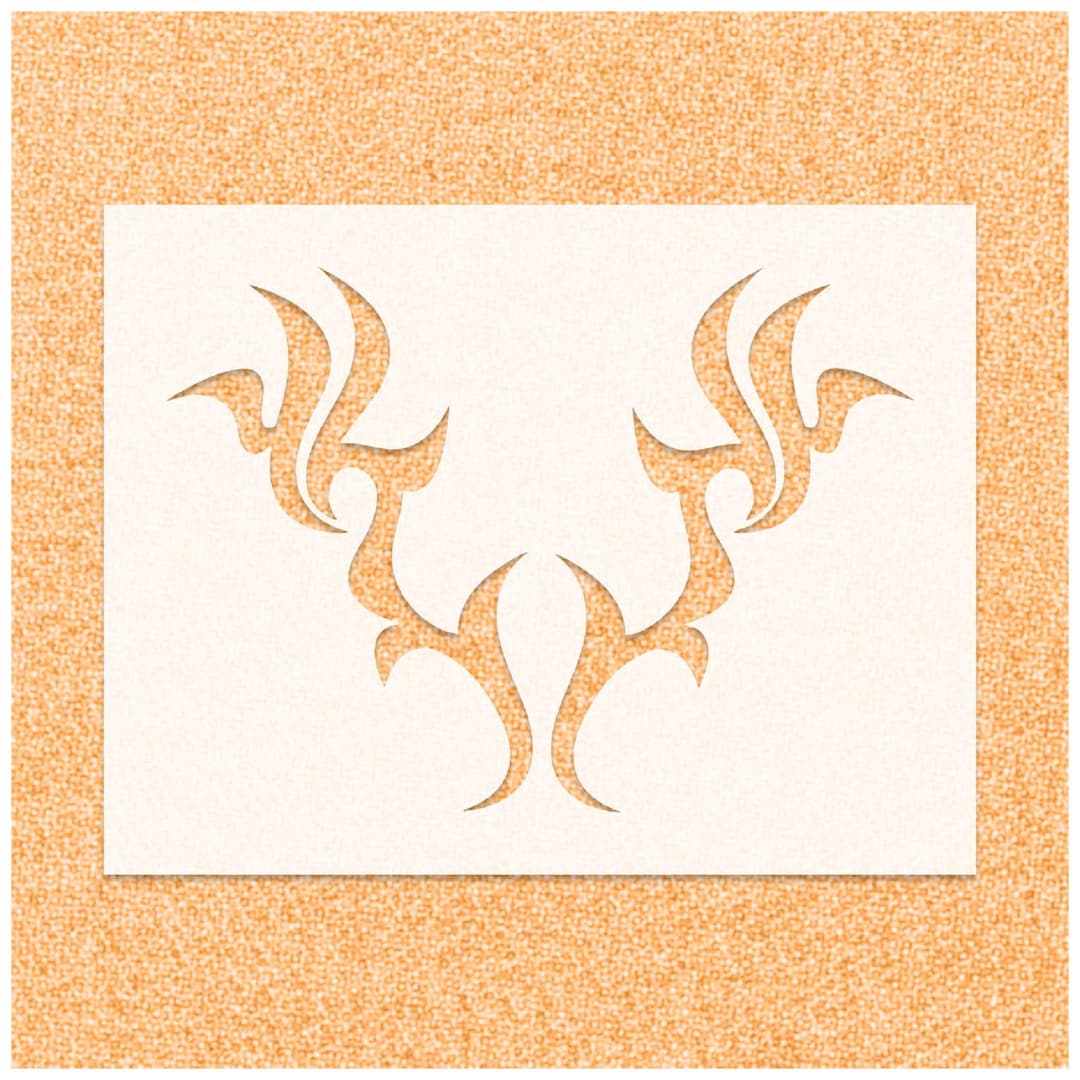 Tribal Antlers Stencil, Henna Tattoo Template, Stag Antler Wall Art ...