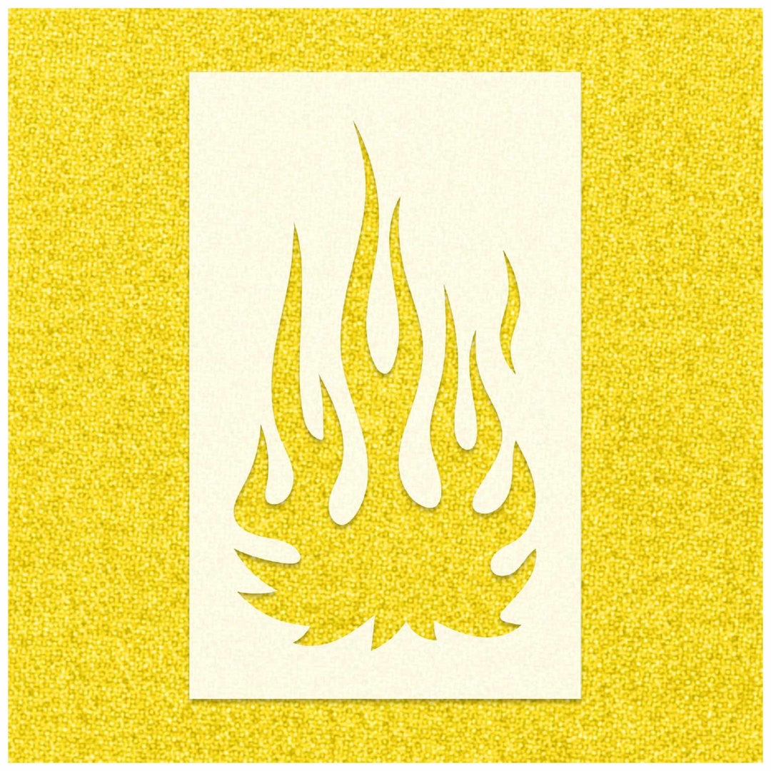 Flame Spray Paint Stencils Realistic Flame Stencils Large Etsy