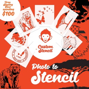 Custom Stencils - Create Your Personalized Stencil - Photo to Stencil - Reusable Stencils - Logo Stencil