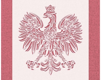 Heraldic Eagle Stencil, Polish Coat of Arms, Scottish Decor Stencils, Custom Reusable Airbrush Spray Paint Template for Painting Wall Murals