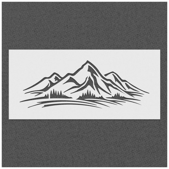 Mountain Shape Outline Stencil Reusable Stencil Art - Etsy