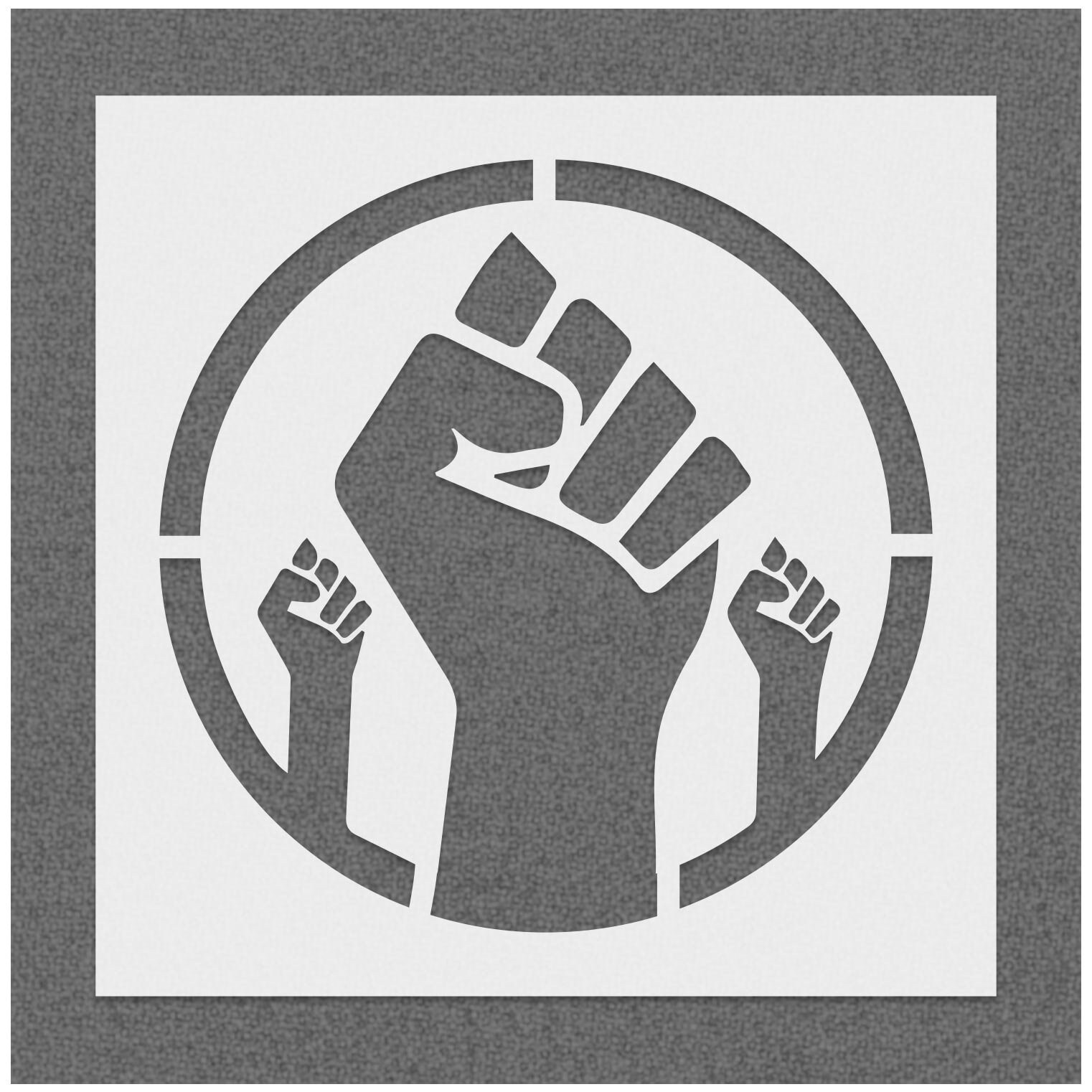 BLM Triple Fist Stencil 14mil Mylar Stencil Reusable - Etsy UK