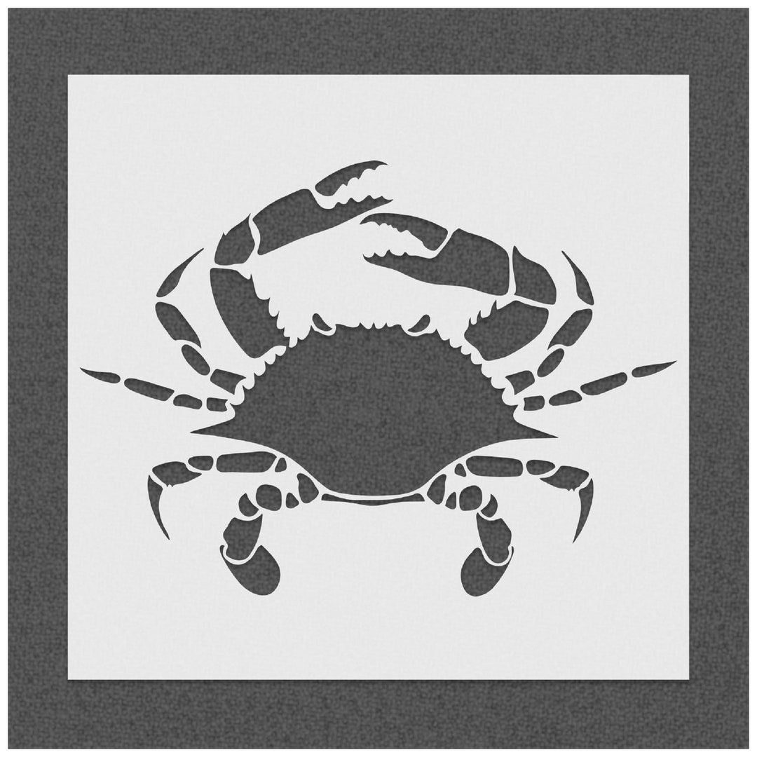 Black and White Crab Stencil | Crab Icon Stencil | Custom Stencils ...