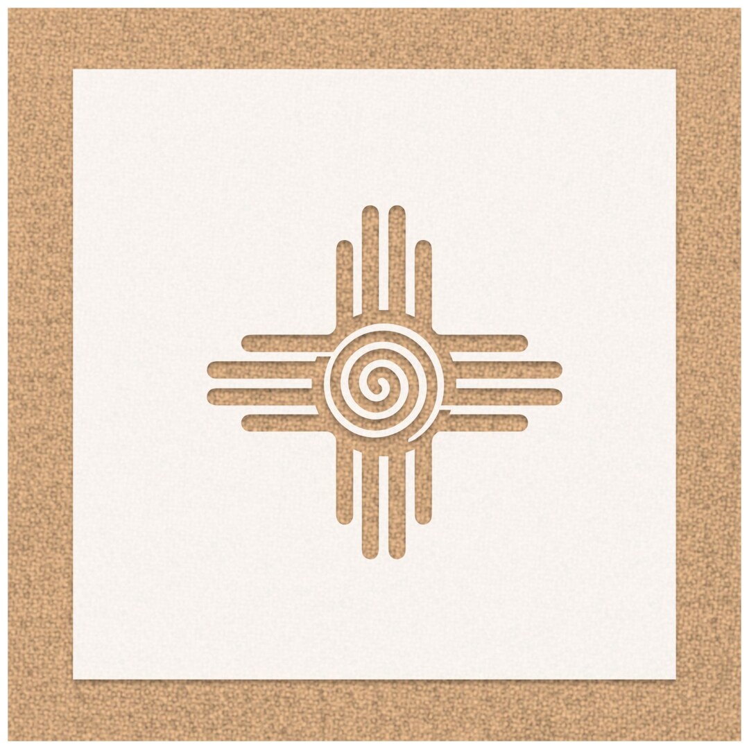 Zia Sun Swirl Stencil Reusable Stencil for Painting Zia Stencil Home