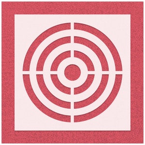 Bullseye Stencil Target Stencil, Reusable Wall Decor Stencils, Tattoo Henna Stencils, Customisable Plastic Mylar Sheets