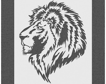 Stencil Animale Leone - Grande Formato Per Pittura Pareti E Decorazioni