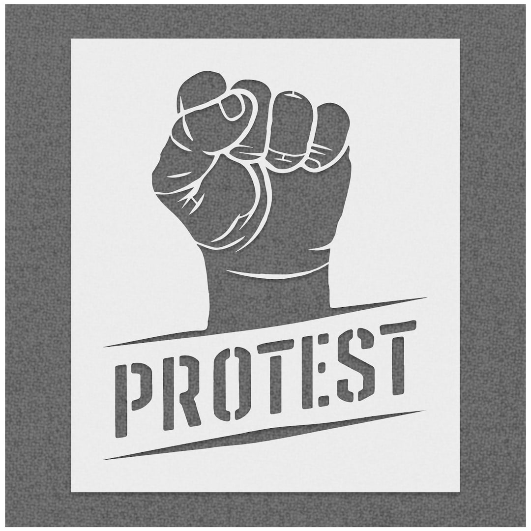 protest-stencil-hand-fist-black-lives-matter-stencil-black-power-fist-stencil-14mil-laser-cut-mylar-stencil-reusable-stencil-etsy