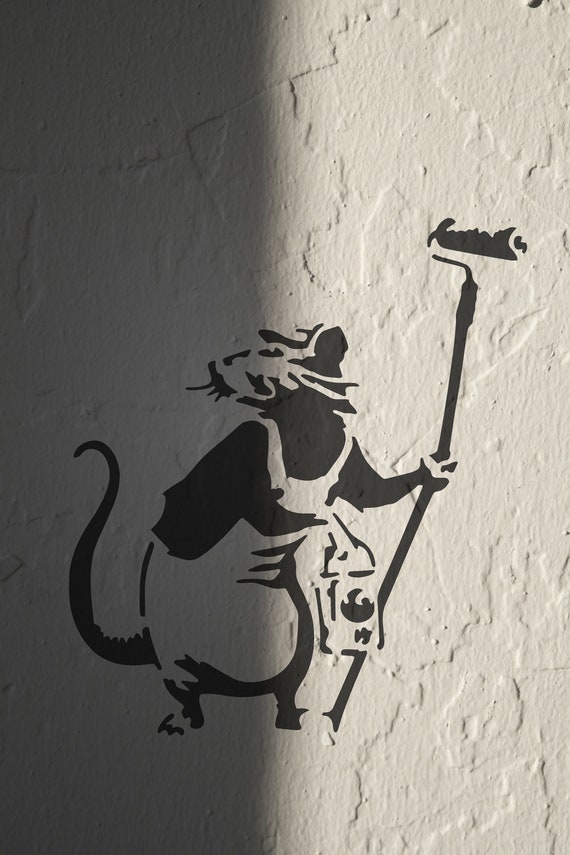 Banksy Rat Painter Stencil | Reusable Wall Decor Stencil | Spray Paint  Stencil | Custom Stencil | Graffiti Stencils | Personalized Gifts