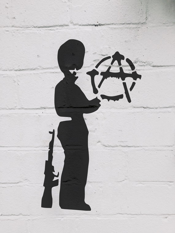 Banksy Red Guard Anarchy Stencil Reusable Decor Stencil Spray