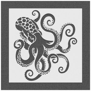 Octopus Stencil, Octopus Wall Art, Reusable Stencils for Painting, Nursery Template, Kids Room Decor, Mylar Plastic Stencils