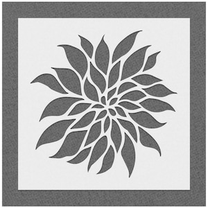 Dahlia Stencil, Flower Head Template, Floral Stencils for Painting Large Mural Wall - 250 Micron Thick Reusable Mylar Plastic
