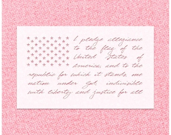 Pledge of Allegiance Stencil | 50 Stars Template | American Flag Stencil | Americana Patriotic Stencil | Reusable Stencils for Painting