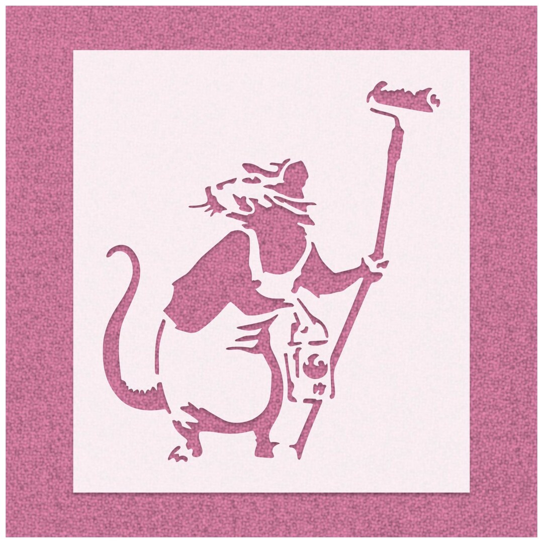 Banksy Rat Painter Stencil Reusable Wall Decor Stencil - Etsy