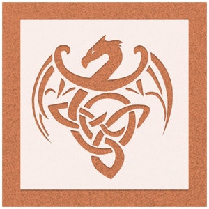 Celtic Dragon Tattoo Stencil - Dragon Wing Stencil - Mythical Stencils - Nordic Dragons - Reusable Dragon Silhouette