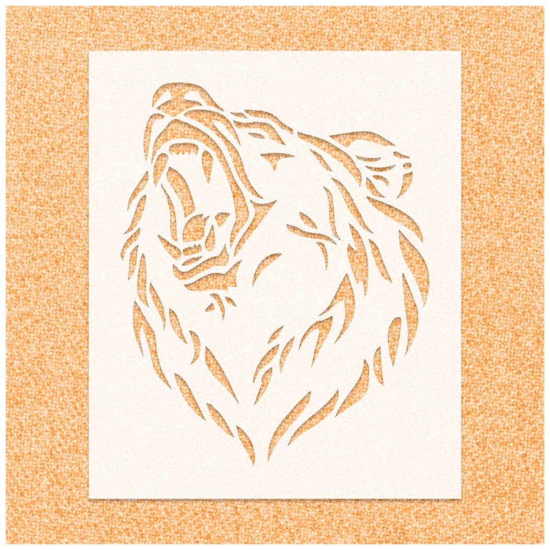grizzly-bear-standing-stencil-14mil-mylar-stencil-reusable-durable-and