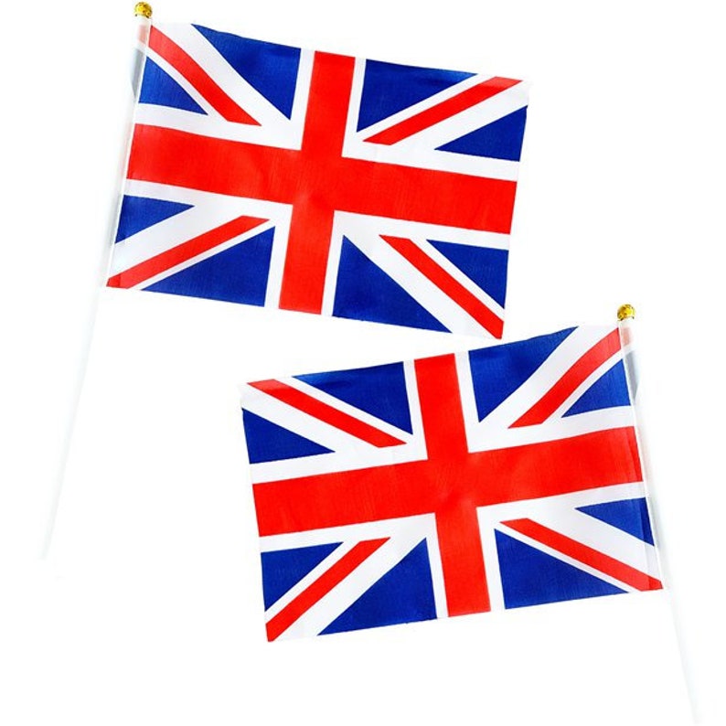 6 Pack Union Jack Mini Hand Waving Flag - 15x22cm Birthday Party Celebrations Jubilee 