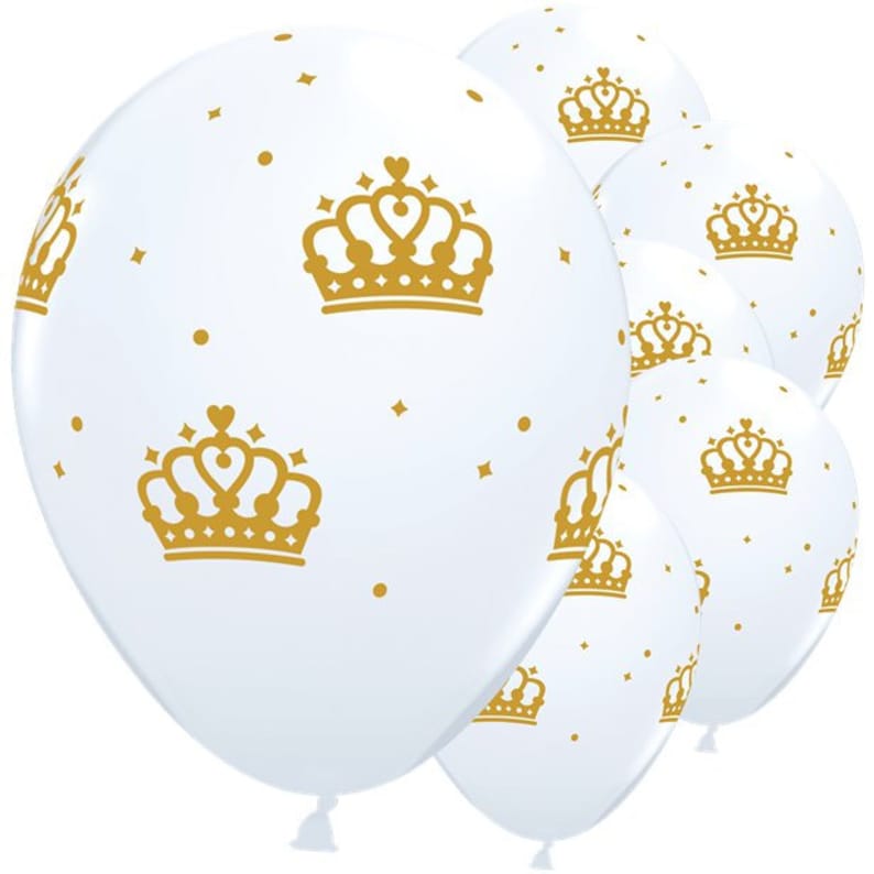 6 Royal Crown Balloons - 11' Latex Union Jack Jubilee 