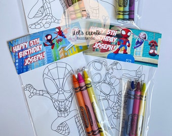 Spidey and his amazing friends party favors, spidey birthday, spidey birthday decorations