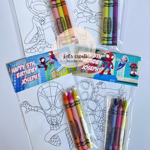 Spidey and his amazing friends party favors, spidey birthday, spidey birthday decorations