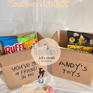 Toy story party favors, andy treat boxes, goodie boxes, toy story party decor, toy story birthday, toy story party favors, andy's boxes