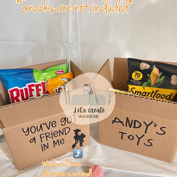 Toy story inspired party favors, treat boxes, goodie boxes, party decor, toy story birthday, toy story party favors, andy's boxes