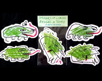 Frogs and Toads BIG vinyl sticker pack – Cute animal Stickers, Kawaii Stickers, Cute Frog Stickers, Frog Vinyl Stickers, Frog Laptop Sticker