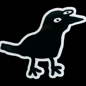 Crow vinyl sticker by Natty Peterkin – Raven Waterproof Sticker, Crow Waterproof Sticker, Nature Inspired Funny Stickers, Magpie, cute bird