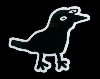 Crow vinyl sticker by Natty Peterkin – Raven Waterproof Sticker, Crow Waterproof Sticker, Nature Inspired Funny Stickers, Magpie, cute bird