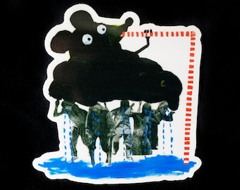 Mickey Mouse 'Eat The Poor' vinyl sticker – FREE POSTAGE as add-on – by Natty Peterkin