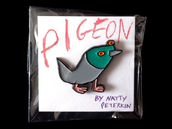 PIGEON bird enamel pin badge by Natty Peterkin