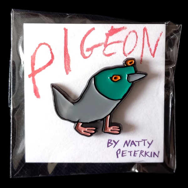 PIGEON bird enamel pin badge by Natty Peterkin